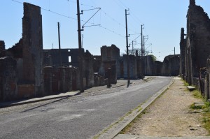 tram lines: empty street
