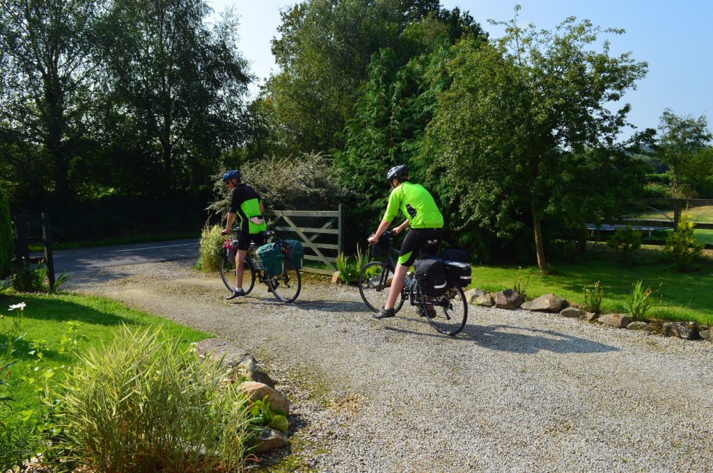Cyclists at the gate